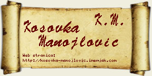Kosovka Manojlović vizit kartica